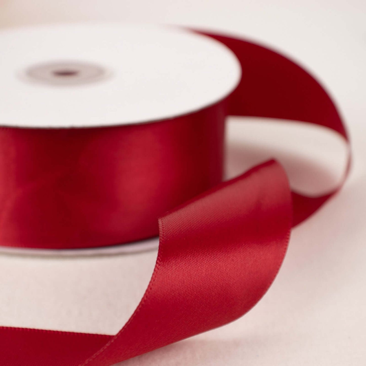 50 Yards 1.5" Burgundy Single Face Decorative Satin Ribbon - Linen Luxes
