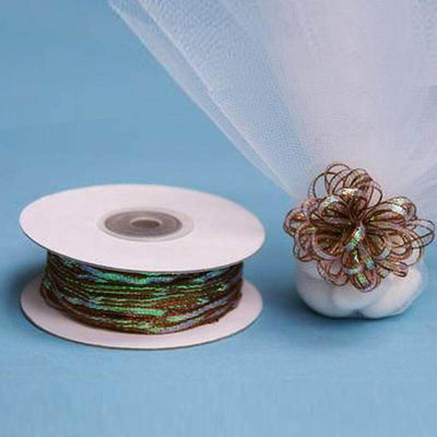50 Yards 1/8" Chocolate Organza Pull String Bows Ribbon - Clearance SALE - Linen Luxes
