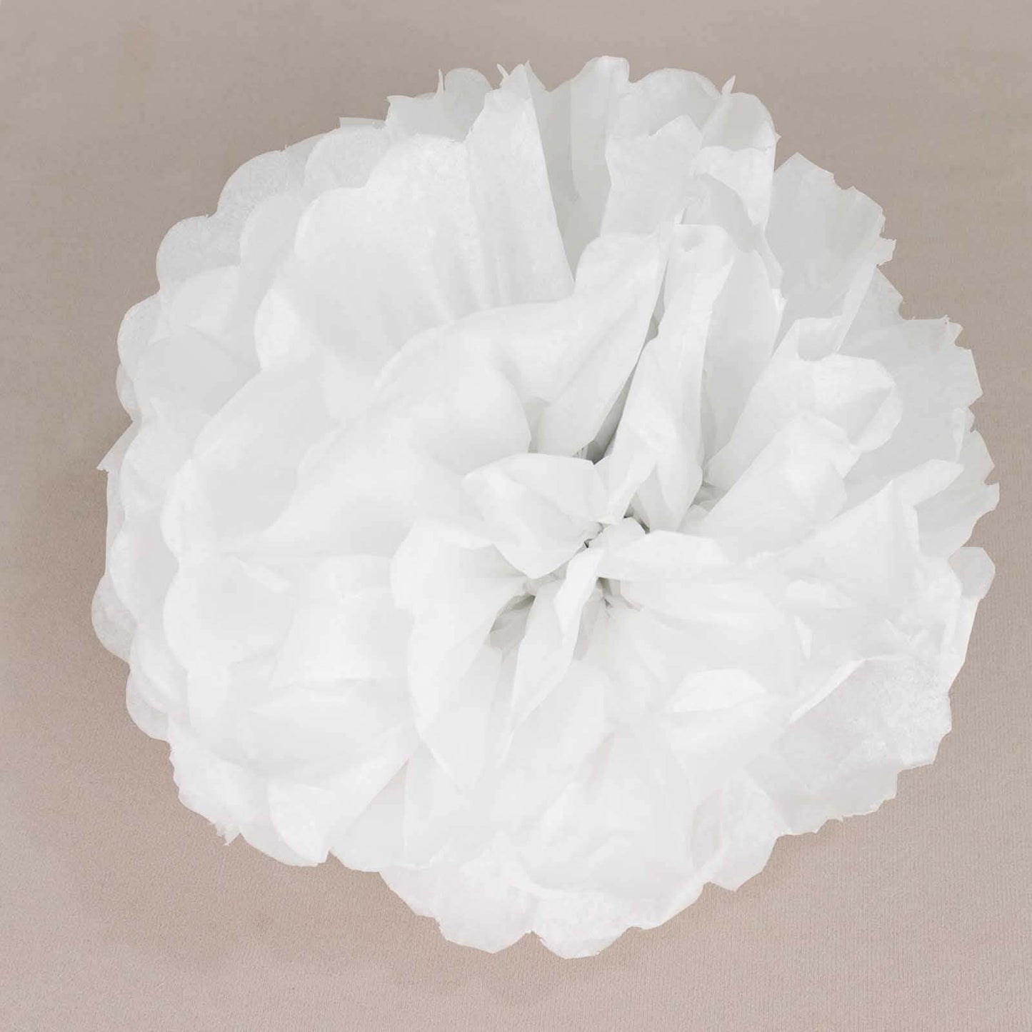 6 Pack 12" White Tissue Paper Pom Poms Flower Balls, Ceiling Wall Hanging Decorations - Linen Luxes