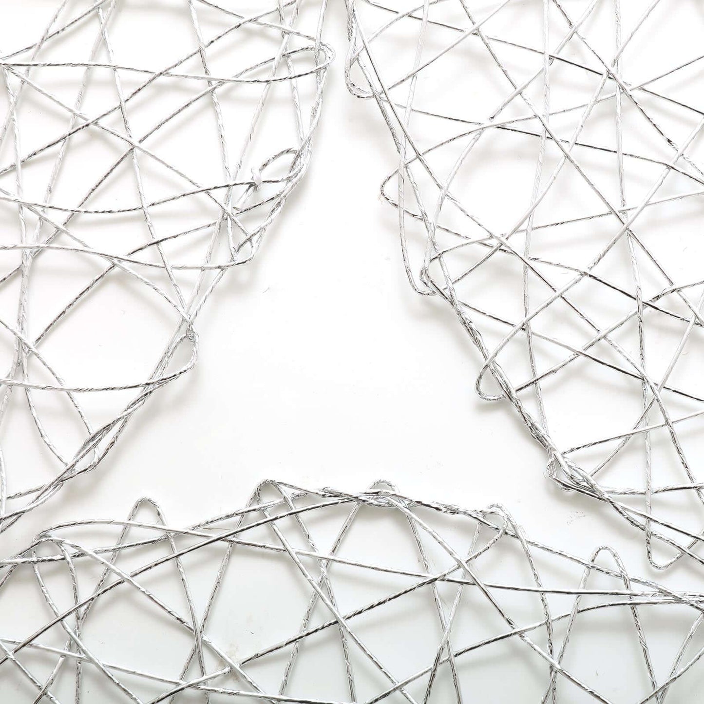 6 - Pack Table Placemats Woven Fiber Design Silver Round - Disposable Mats for Dining and Events 15" - Linen Luxes