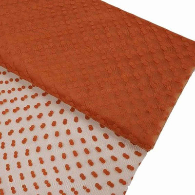 60"x10 Yards Orange Polka Dot Tulle Fabric Bolt - Linen Luxes