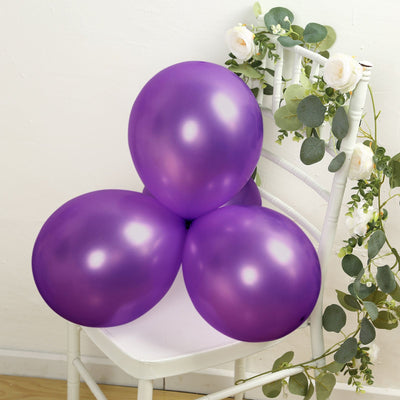 50 Pack Purple Biodegradable Balloons, 12" Thickened Extra Strong Eco-friendly Latex Helium Party Balloons
