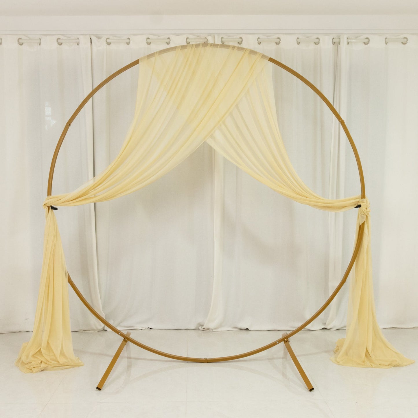 Champagne Sheer Backdrop Drape – 5ftx32ft Wedding Arch & Ceiling Decor Panel, Wrinkle Free with Soft Shimmer