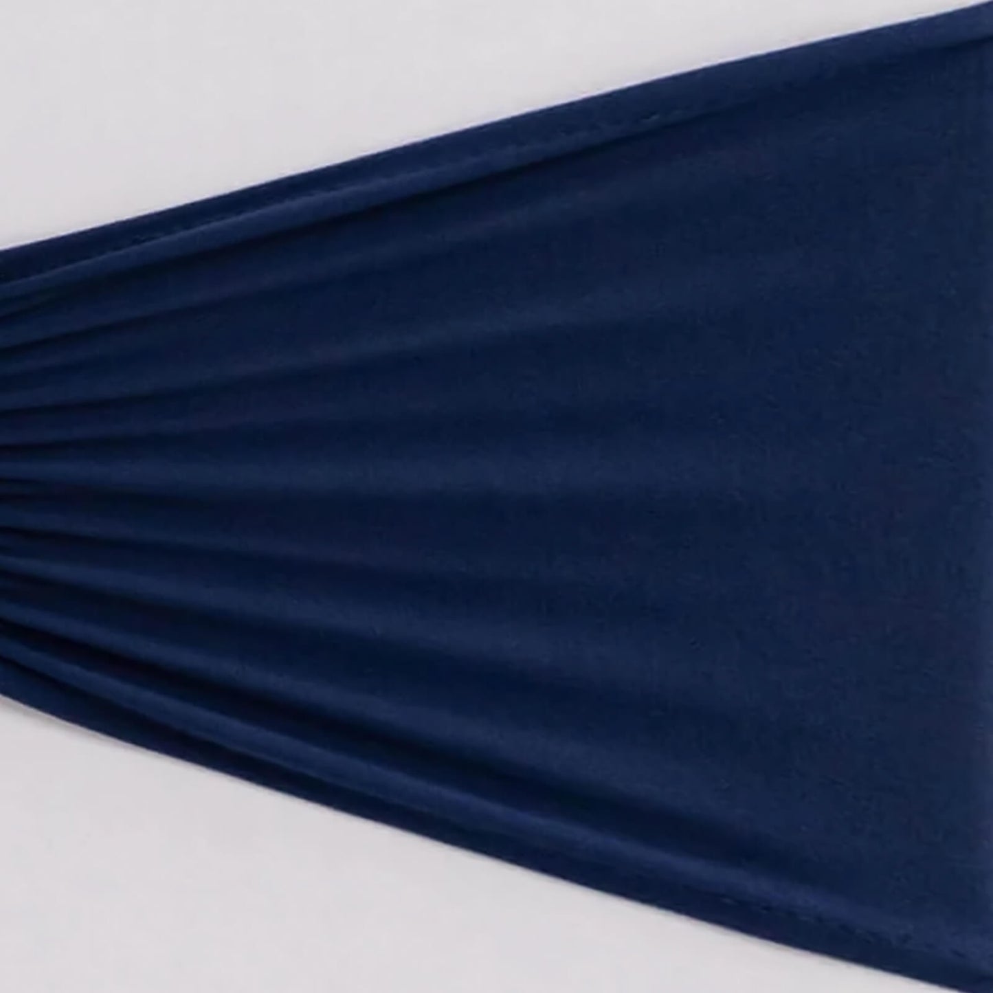 5 Pack Spandex Chair Sashes Navy Blue Ruffled Style - Wide Easy to Use Stretch Chair Bands 8"x13"