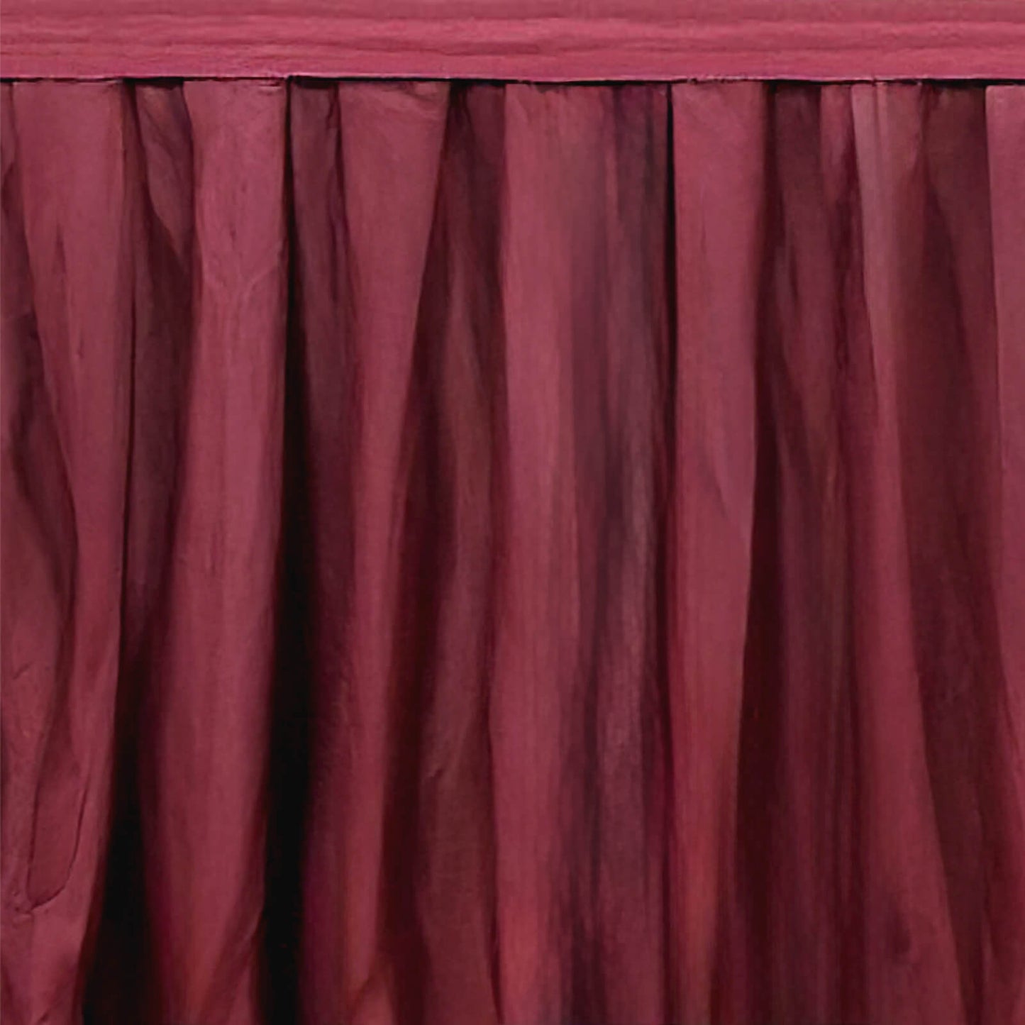 Portable Stage Skirt Burgundy Polyester Platform Skirting Cloth for Events, Performances & Wedding Staging - 24"x20ft