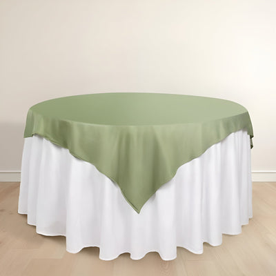 Scuba 70"x70" Table Overlay Square Tablecloth Dusty Sage Green - Wrinkle Free & Stain Resistant Table Cover