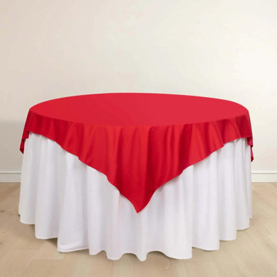 Scuba 70"x70" Table Overlay Square Tablecloth Red - Wrinkle Free & Stain Resistant Table Cover