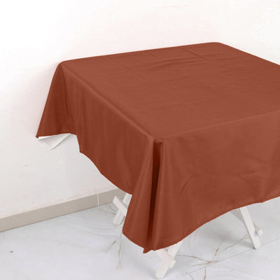 Polyester Square 54"x54" Tablecloth Terracotta (Rust) - Wrinkle-Resistant & Durable Table Cover