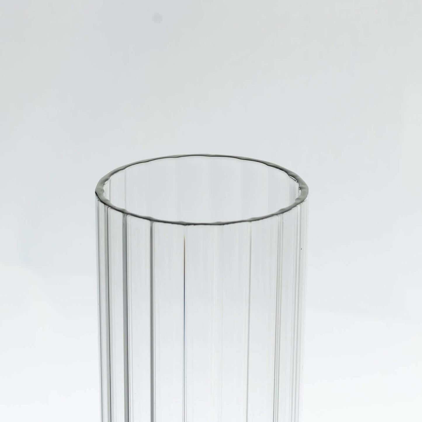 2-Pack Clear Ribbed Glass Hurricane Shades Open End Design - Stylish Candelabra Pillar Candle Holder Table Centerpiece 10"