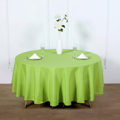 Polyester 90" Round Tablecloth Apple Green - Stain & Wrinkle-Resistant Table Cover