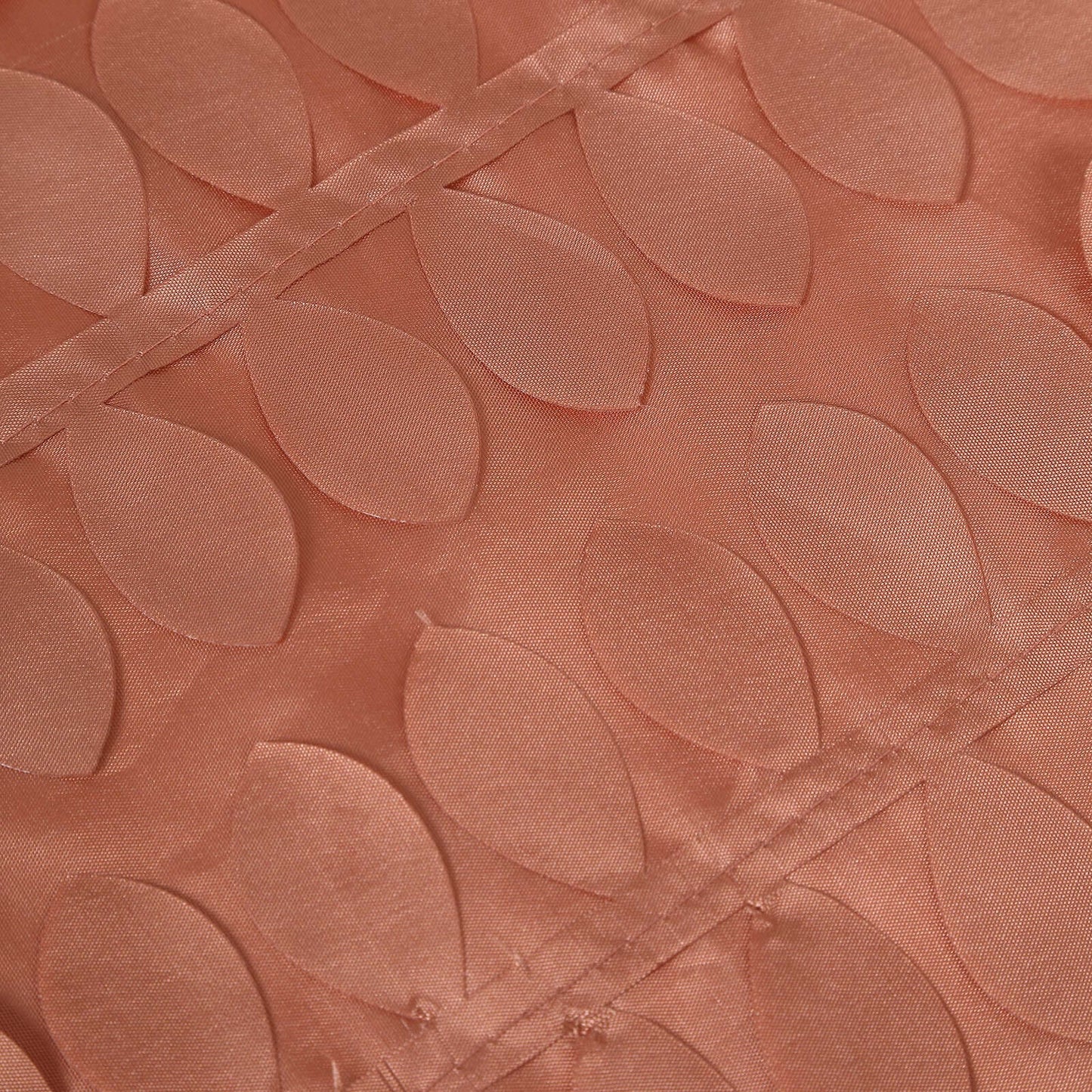 Taffeta Fabric 12"x108" Table Runner Terracotta (Rust) - 3D Leaf Petal Design