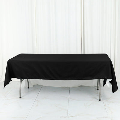 Cotton Blend 60"x102" Rectangle Tablecloth Black - Wrinkle-Resistant Finish for Gatherings