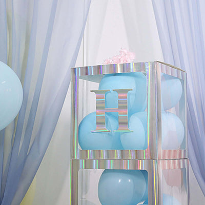 4 Pack 5" Iridescent Alphabet Stickers Banner, Customizable Stick on Letters - H