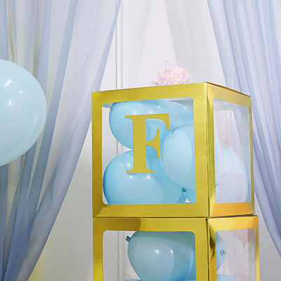 4-Pack Stickers Banner Custom Alphabet "F" Design Gold - Text Stick-On Decorative Letters 5"