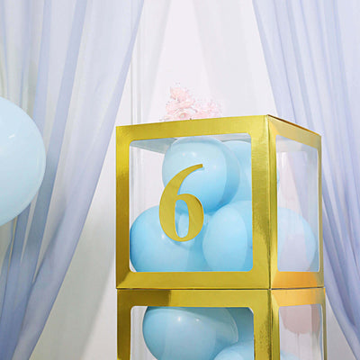 4-Pack Stickers Banner Custom 0-9 Number "6" Design Gold - Milestone Age and Date Stick-On Numbers 5"