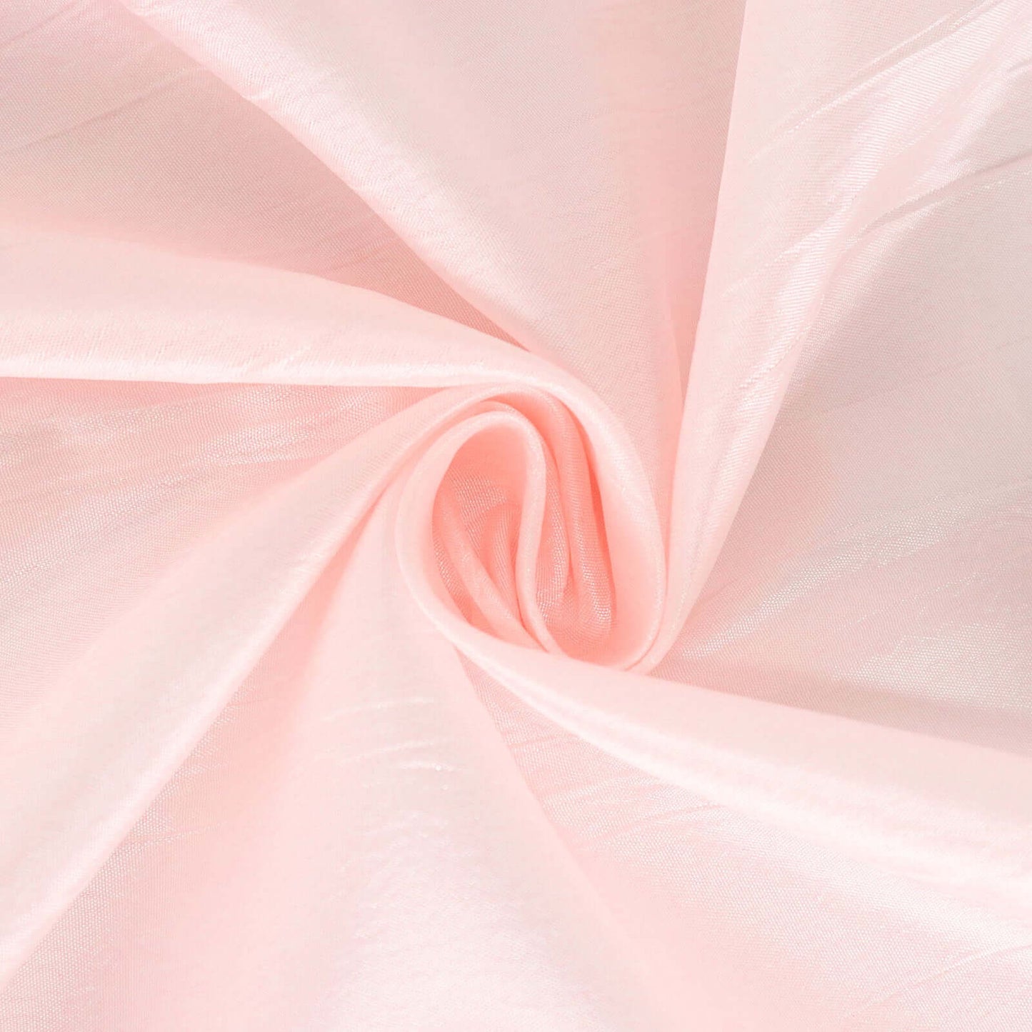 Taffeta 132" Round Tablecloth Blush - Seamless Accordion Crinkle Table Cover