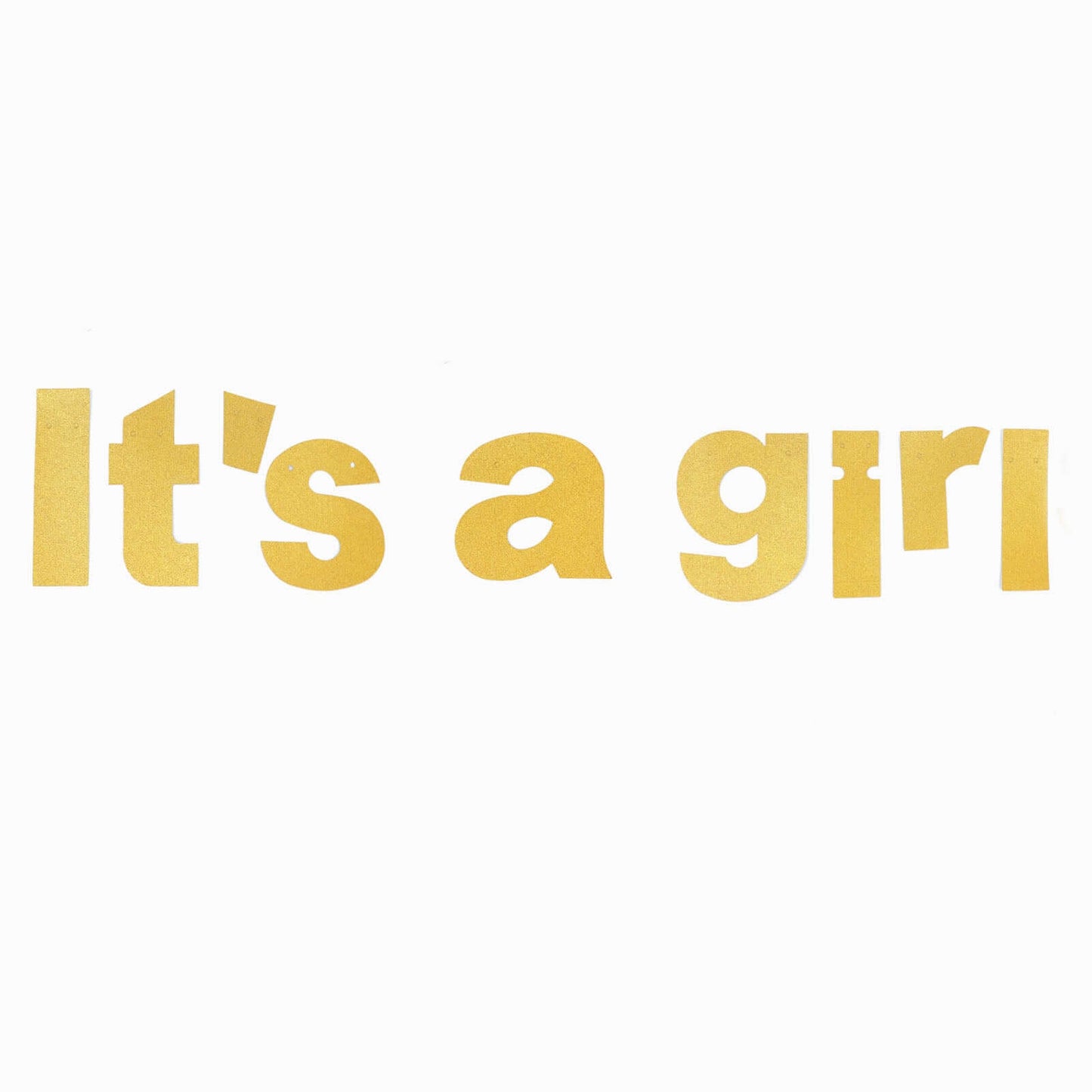 3ft Gold Glittered It's a Girl Paper Hanging Gender Reveal Garland Banner, Baby Shower Banner