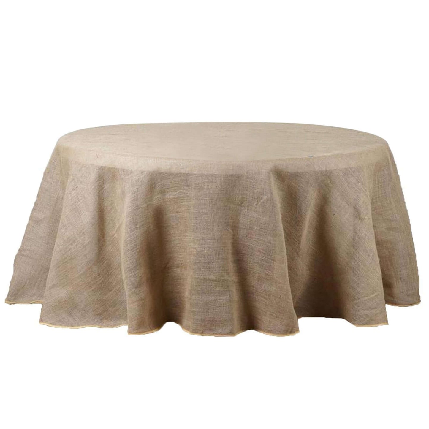 Burlap Jute 108" Round Tablecloth Natural - Rustic Boho Chic Table Linen - Linen Luxes