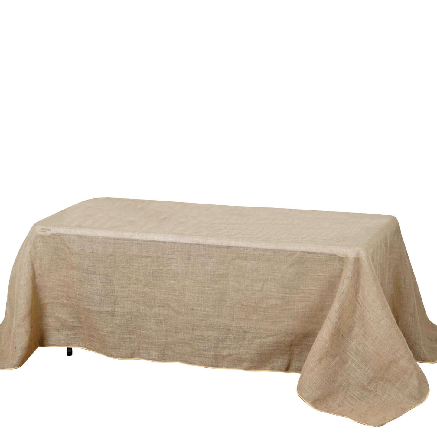 Burlap Jute 90"x132" Rectangle Tablecloth Natural - Rustic Boho Chic Seamless Table Linen - Linen Luxes