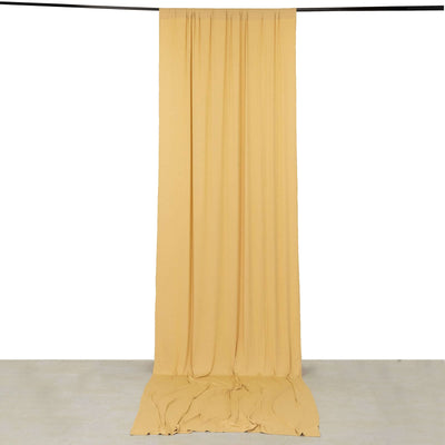 Champagne 4-Way Stretch Spandex Event Curtain Drapes, Wrinkle Free Backdrop Event Panel with Rod Pockets - 5ftx14ft