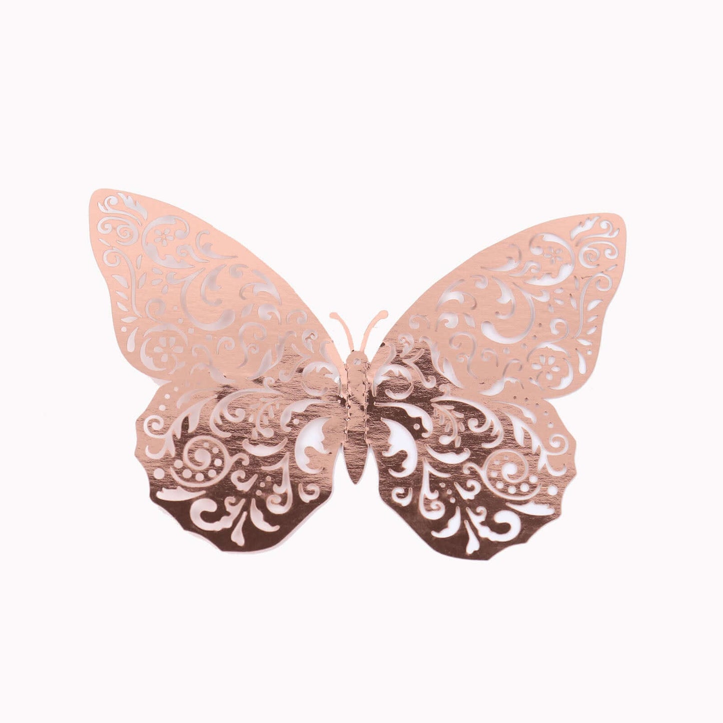 12-Pack 3D Butterfly Wall Decals, DIY Removable Mural Stickers Rose Gold Cake Decorations Eye-Catching Design