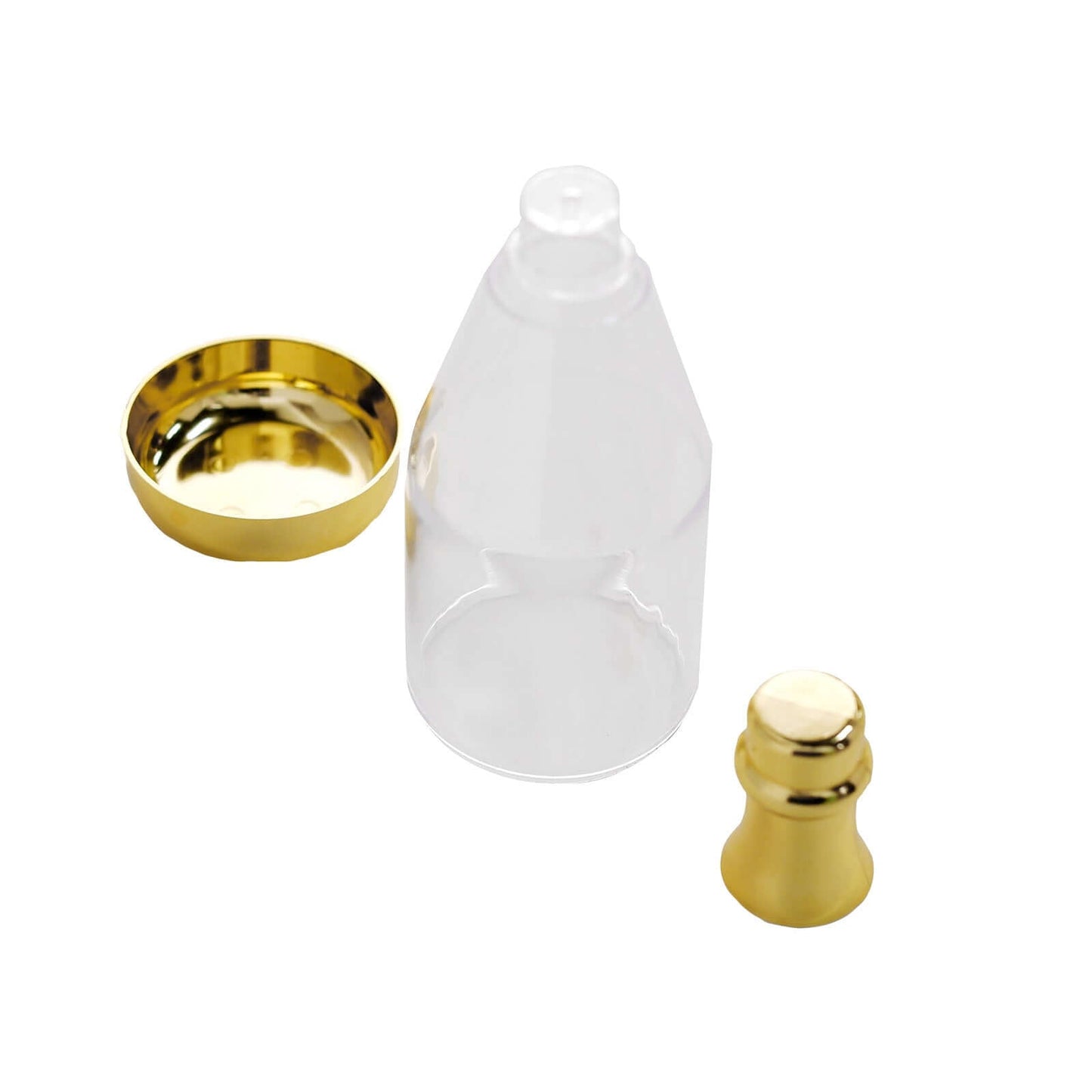 12-Pack Fillable Mini Champagne Bottle Candy Container Clear Gold - Unique Candy Treat Favor Containers 6"