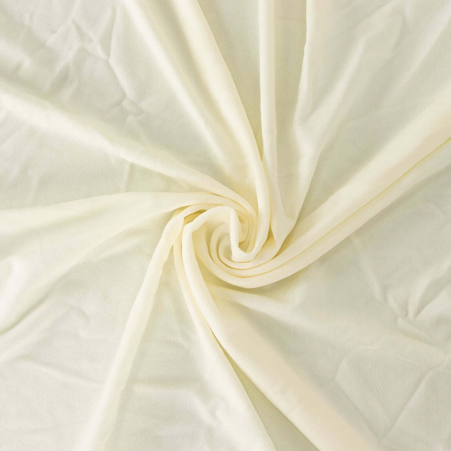 Spandex Round 5ft Table Skirt Ivory with Wavy Skirt-Like Effect Stylish Table Cover