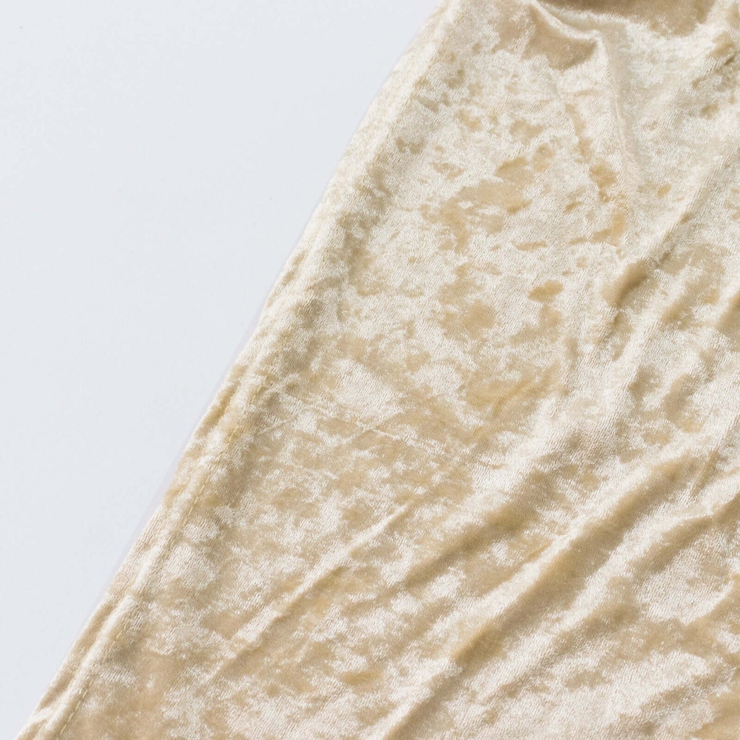Crushed Velvet Fitted Rectangular 6ft Table Cover Beige - Wrinkle-Free Stretchy Tablecloth