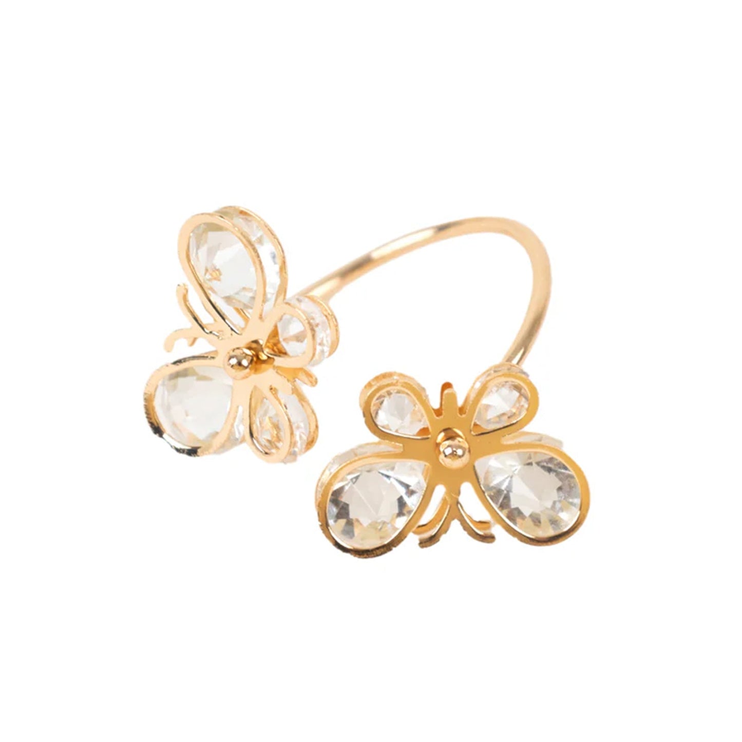 10-Pack Gold Butterfly Napkin Holders with Crystal Accents – Decorative Napkin Rings for Weddings & Events