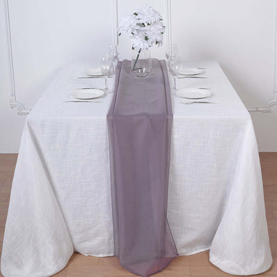 Chiffon 6ft Table Runner Violet Amethyst - Flowy & Lightweight Table Decor - Linen Luxes