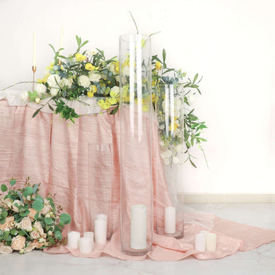 2-Pack Glass Flower Vases Cylinder Design Heavy Duty Clear - Stylish Centerpieces for Weddings 40"