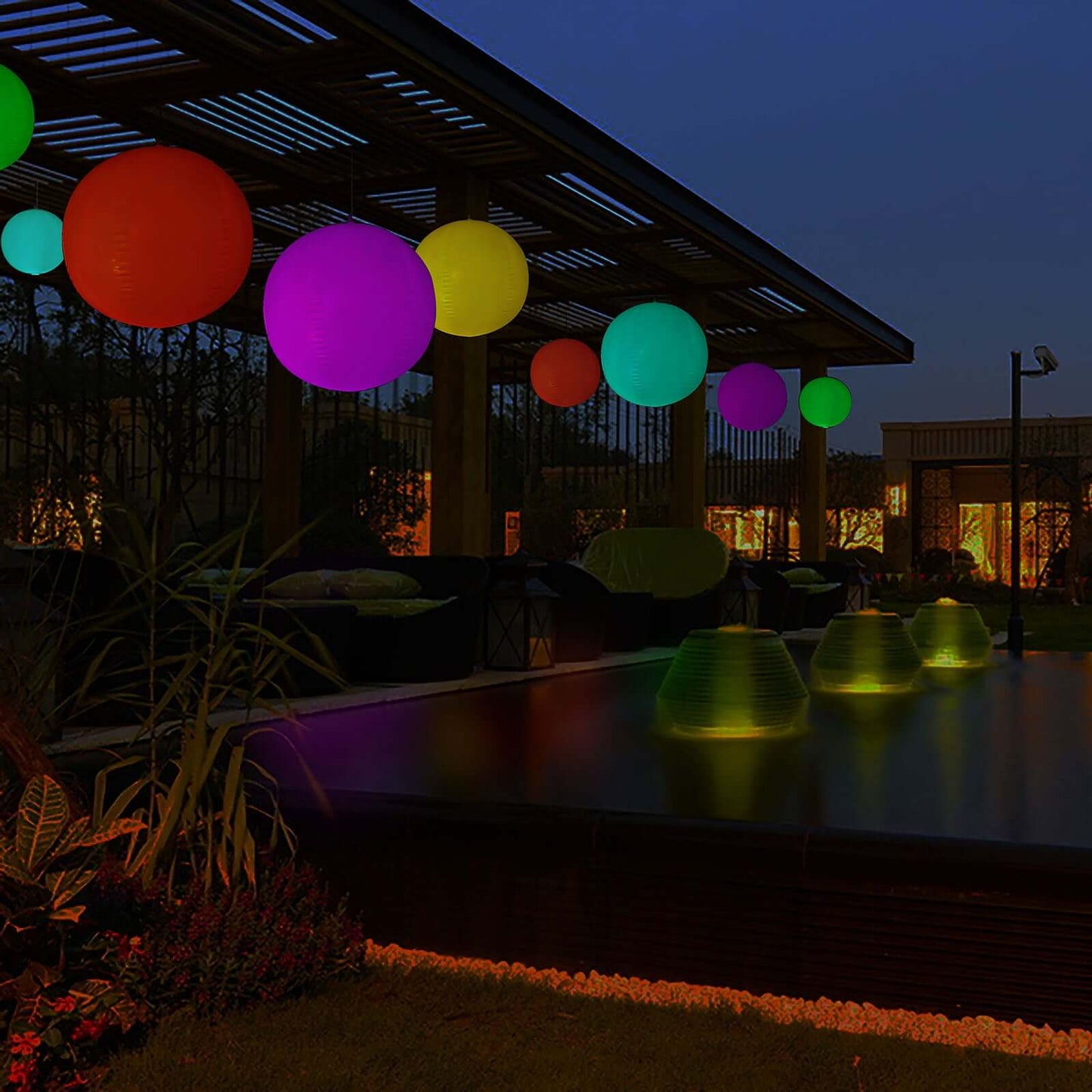 16" Floating Pool Light Up Glow Ball, Inflatable Outdoor Garden Lights With Remote - 13 RGB Colors and 3 Color Modes