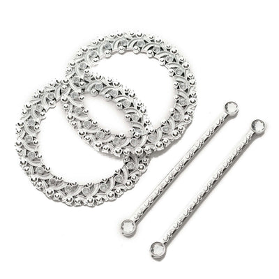 2 Pack 7" Silver Barrette Style Acrylic Crystal Curtain Tie Backs, Round Backdrop Drapery Brooch Holdbacks