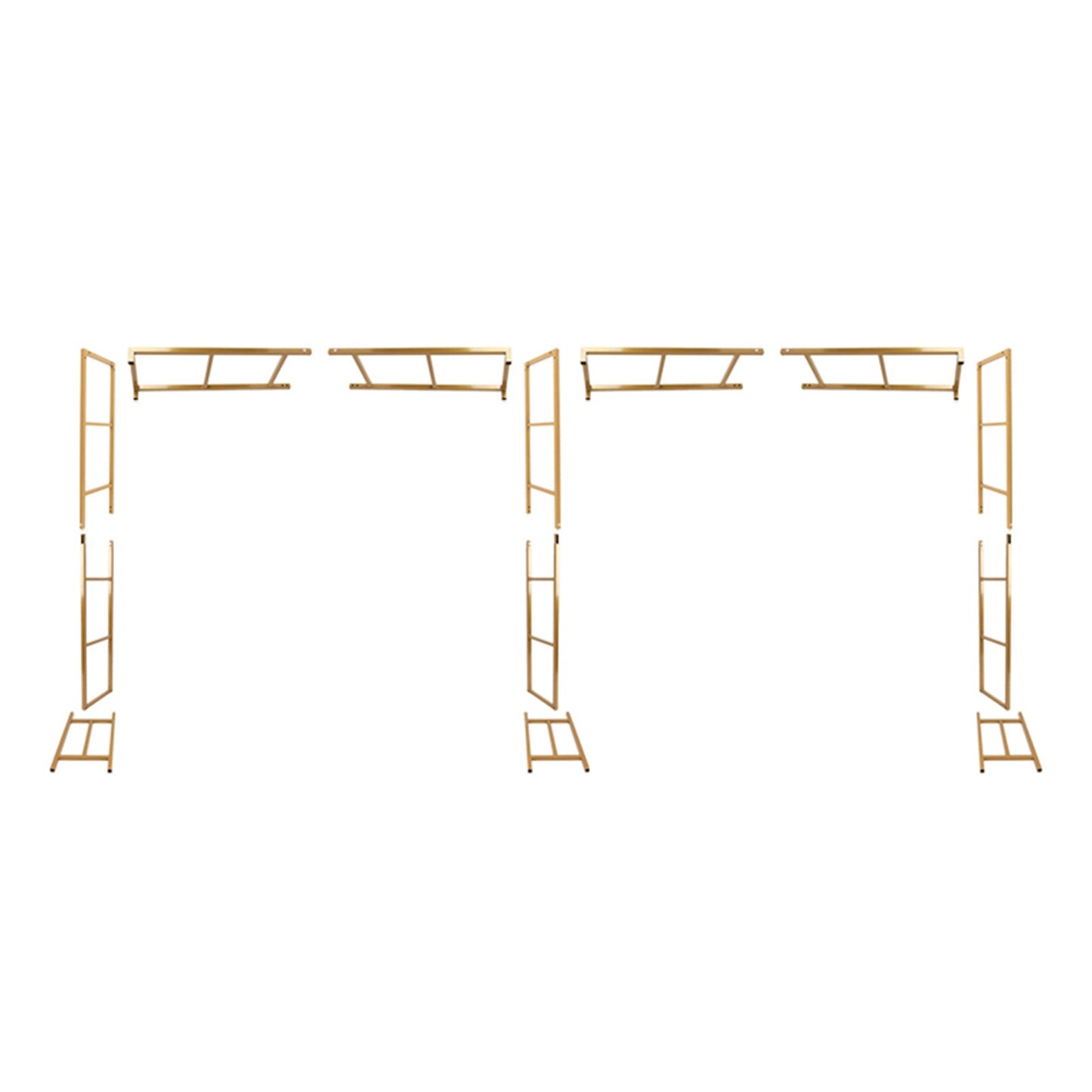 6ftx12ft Gold Rectangular Arbor - Freestanding 6' High Over the Table Stand, Backdrop Stand with Double Frame for Floral Balloon Décor