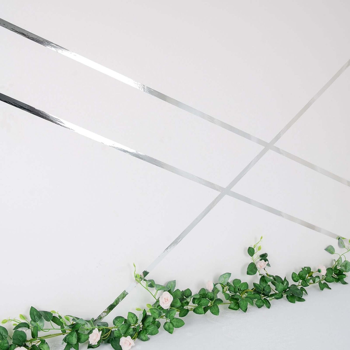 100 Yds 3/4" Silver Metallic Film Tape Adhesive, DIY Floral Wrap Craft Decor Tape - Polyester with Acrylic