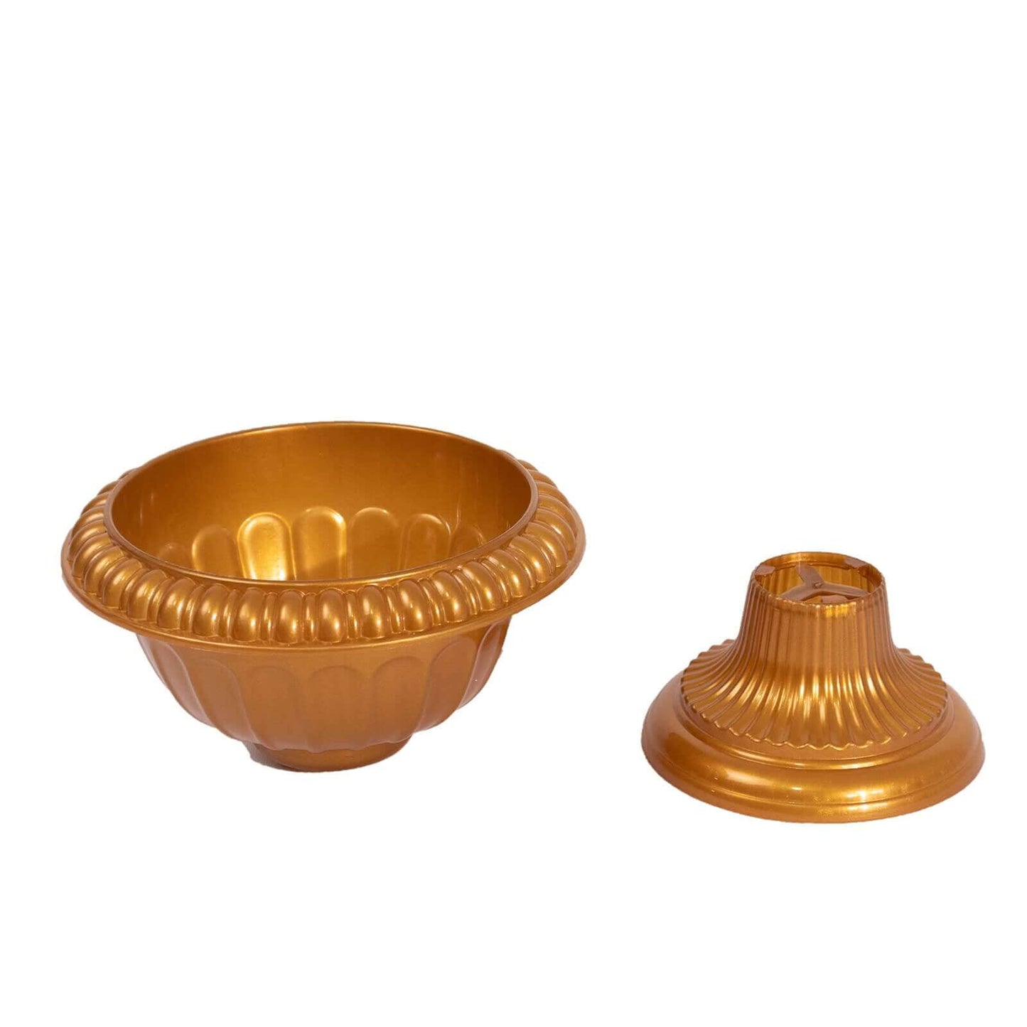 4-Pack Plastic Flower Pot Vases Roman Style Gold - Classic Floral Urn Planter Table Centerpieces 6"