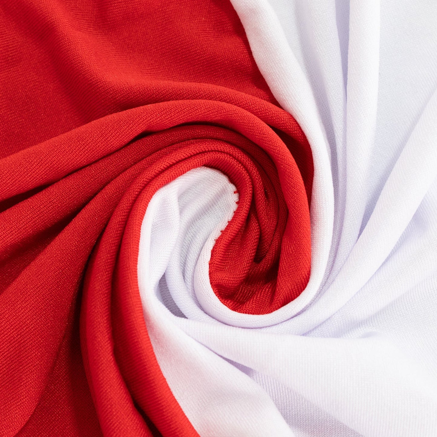 Stretch Spandex 72"x30" Rectangle Table Cover Red/White Cross Over Design - Versatile & Sleek Two-Piece Fitted Tablecloth with Elastic Foot Pockets