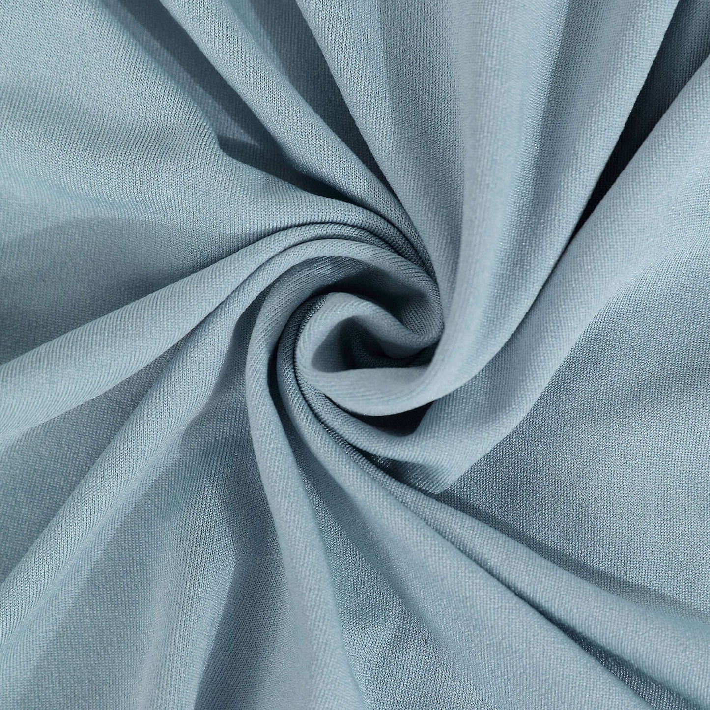 Dusty Blue 4-Way Stretch Spandex Event Curtain Drapes, Wrinkle Free Backdrop Event Panel with Rod Pockets - 5ftx12ft