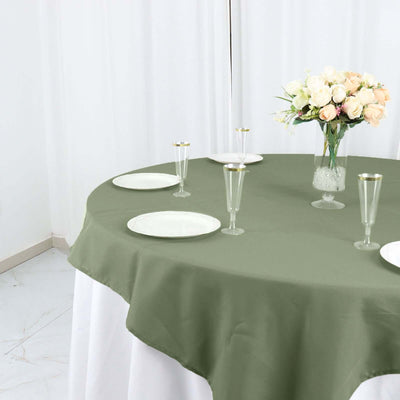 Polyester 54"x54" Table Overlay Square Tablecloth Dusty Sage Green - Wrinkle-Resistant & Durable Table Cover