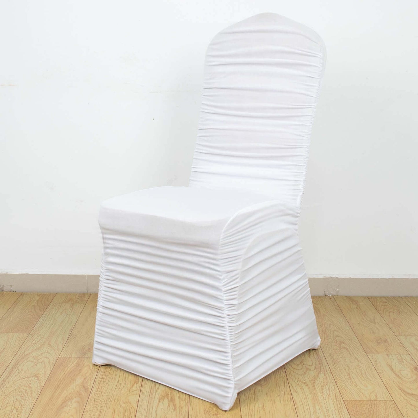 Stretch Spandex Chair Cover Rouge for Banquet Chairs White - Sleek Fitted Slip-On Slipcover for Weddings & Gatherings