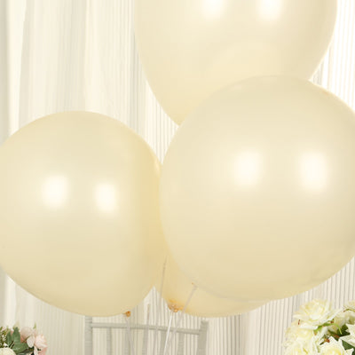10 Pack Matte Pastel Cream Biodegradable Balloons 18", Round Eco-friendly Thick Latex Party Balloons