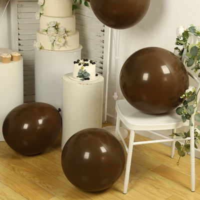 10 Pack Matte Pastel Cinnamon Brown Biodegradable Balloons 18", Round Eco-friendly Thick Latex Party Balloons
