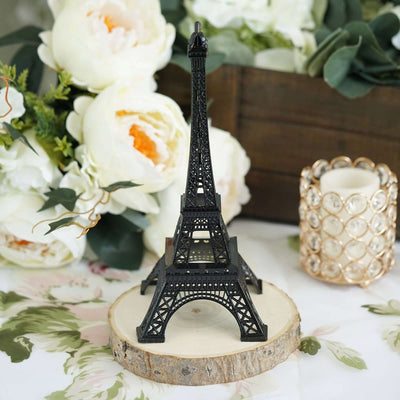 Eiffel Tower Table Centerpiece Metal Black - Stylish Decorative Cake Topper for Parties & Gatherings 10" - Linen Luxes