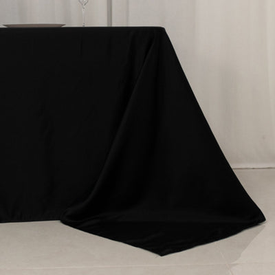 Lamour Satin 90"x156" Rectangle Tablecloth Black - Luxurious, Soft Seamless Table Cover for Stylish Settings