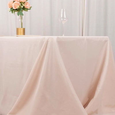 Premium Polyester 90"x156" Rectangle Tablecloth Blush - Seamless 220GSM Stain-Resistant Table Cover