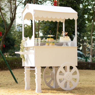 6ft Dessert Cart Display Stand with Wheels for Party Decorated Candy Cart for Birthdays Weddings