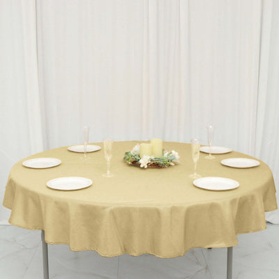Polyester 70" Round Tablecloth Champagne - Durable & Wrinkle-Resistant Table Cover