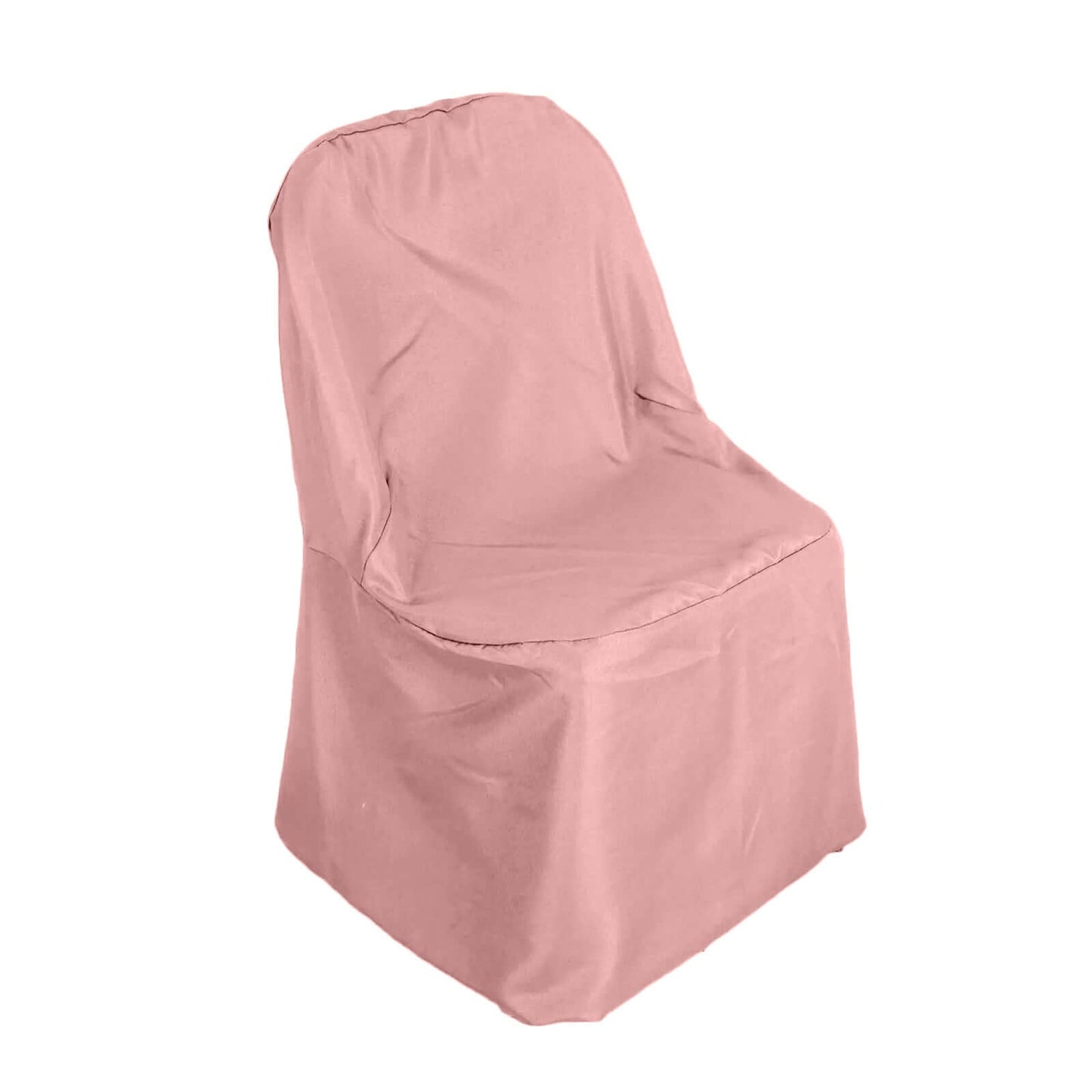 Polyester Slip On Folding Chair Covers Dusty Rose - Stain-Resistant Reusable Durable Fabric