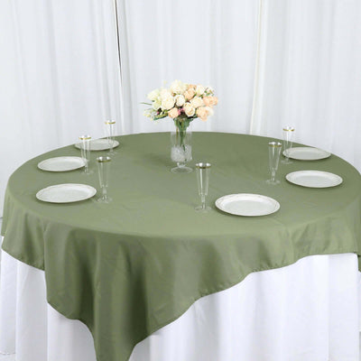 Polyester 70"x70" Table Overlay Square Tablecloth Dusty Sage Green - Wrinkle-Resistant & Durable Table Cover
