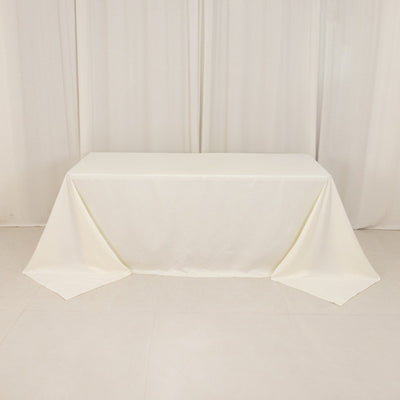 Cotton Blend 90"x132" Rectangle Tablecloth Ivory - Seamless Wrinkle-Resistant Table Cover